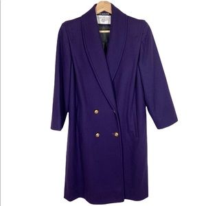 VTG International Scene Size 5/6  Purple Double Breasted Overcoat Wool Blend
